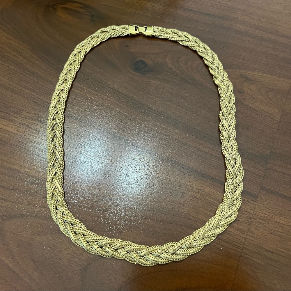 Gorgeous! Vintage Gold Braided Chunky Necklace